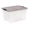 IRIS® Stack & Pull™ Clear Storage Box with Gray Lid